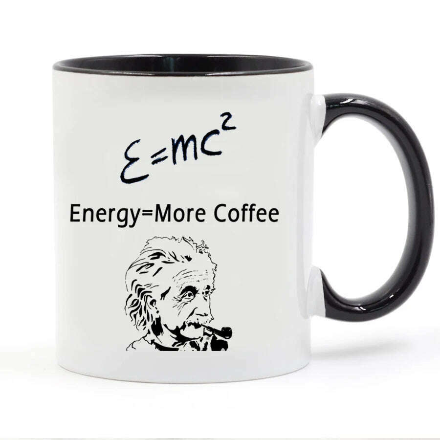 KIMLUD, Funny Science friends birthday gift Mugs E = MC2 Energy Milk Coffee Ceramic Mug - Physics Math Gift cup and mug, KIMLUD Womens Clothes