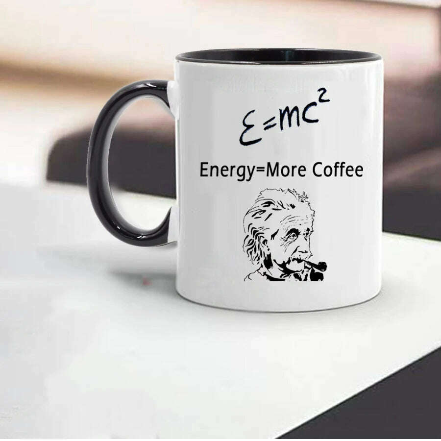 KIMLUD, Funny Science friends birthday gift Mugs E = MC2 Energy Milk Coffee Ceramic Mug - Physics Math Gift cup and mug, KIMLUD Womens Clothes