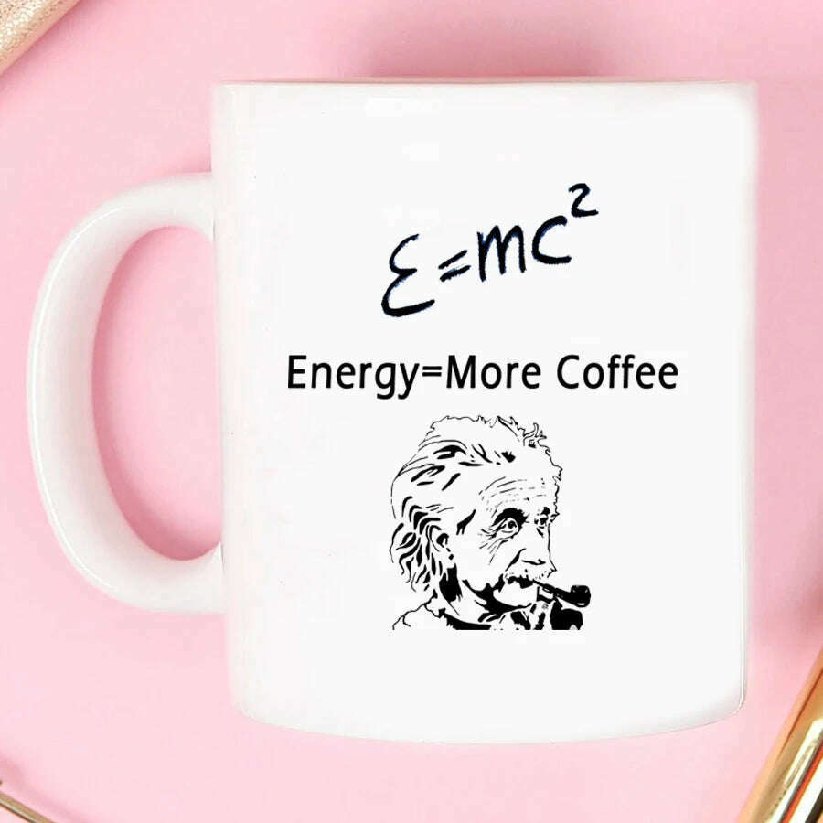 KIMLUD, Funny Science friends birthday gift Mugs E = MC2 Energy Milk Coffee Ceramic Mug - Physics Math Gift cup and mug, KIMLUD Womens Clothes