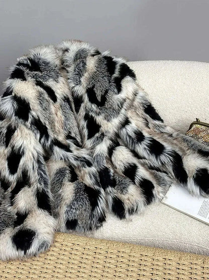 Fur Coat - Oversized - Synthetic Fiber | KIMLUD
