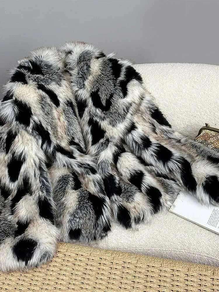 Fur Coat - Oversized - Synthetic Fiber | KIMLUD