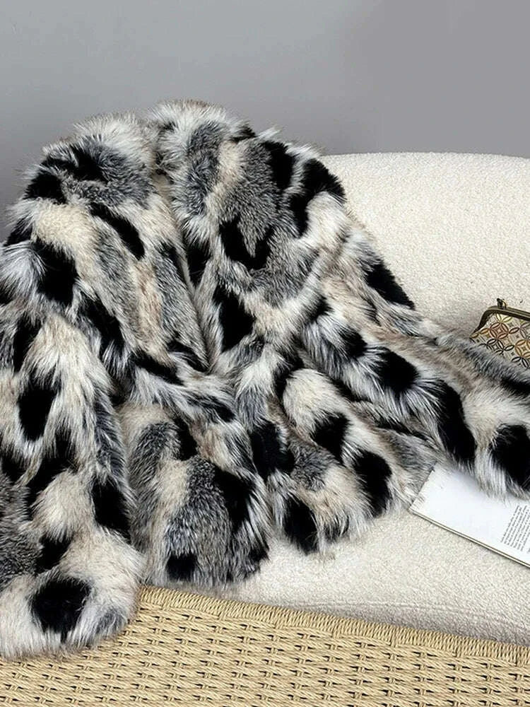 Fur Coat - Oversized - Synthetic Fiber | KIMLUD