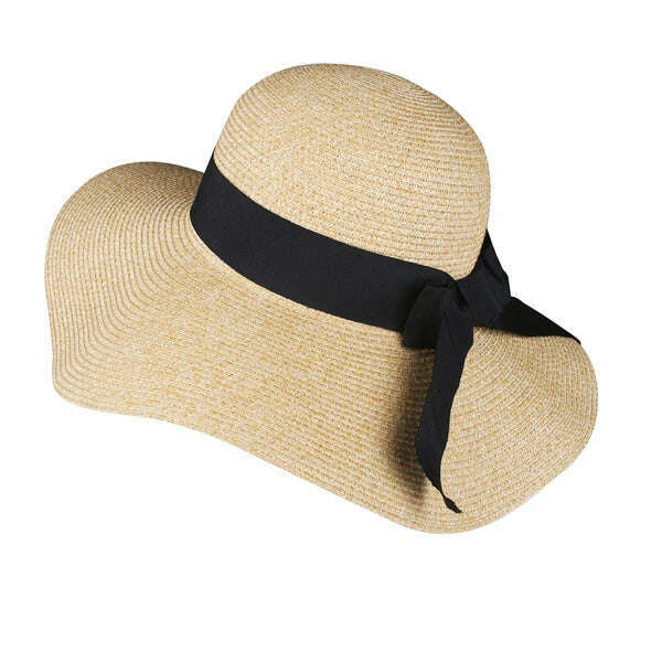KIMLUD, FURTALK Summer Beach Hat Women Large Straw Hat Big Brim Sun Hats UV Protection Foldable Roll Up Floppy Cap chapeu feminino 2020, Print Mixed Beige / M, KIMLUD Womens Clothes
