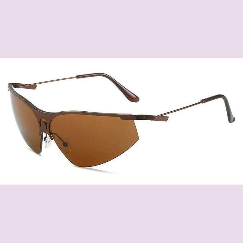 Futuristic y2k Women's Sunglasses Luxury 2023 Vintage Red Punk 2000'S Cool Girl Sunglasses One Piece Goggles Eyewear Unisex - KIMLUD