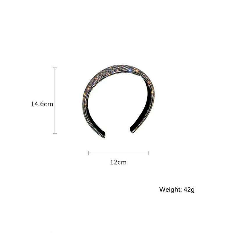FYUAN Shiny Full Rhinestone Headbands Silver Color Hairbands Velvet Headwear for Women Hair Accessories Jewelry Gifts - KIMLUD