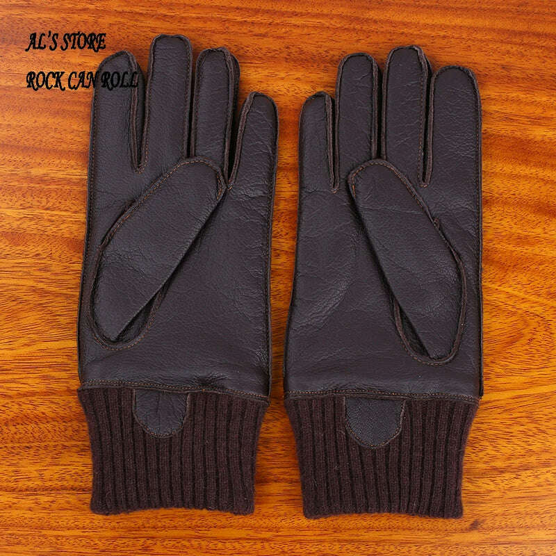KIMLUD, G-A10 Super Offer! Genuine Thick Goat Skin Good Quality Leather & Wool Durable Rider Gloves 5 Sizes, KIMLUD Women's Clothes