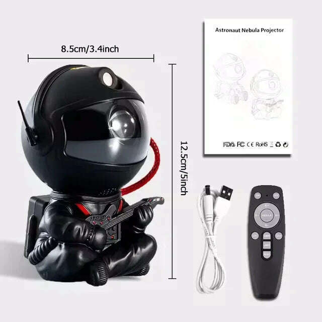 KIMLUD, Galaxy Star Astronaut Projector LED Night Light Starry Sky Porjectors Lamp Decoration Bedroom Room Decorative For Children Gifts, Guitar Black, KIMLUD APPAREL - Womens Clothes