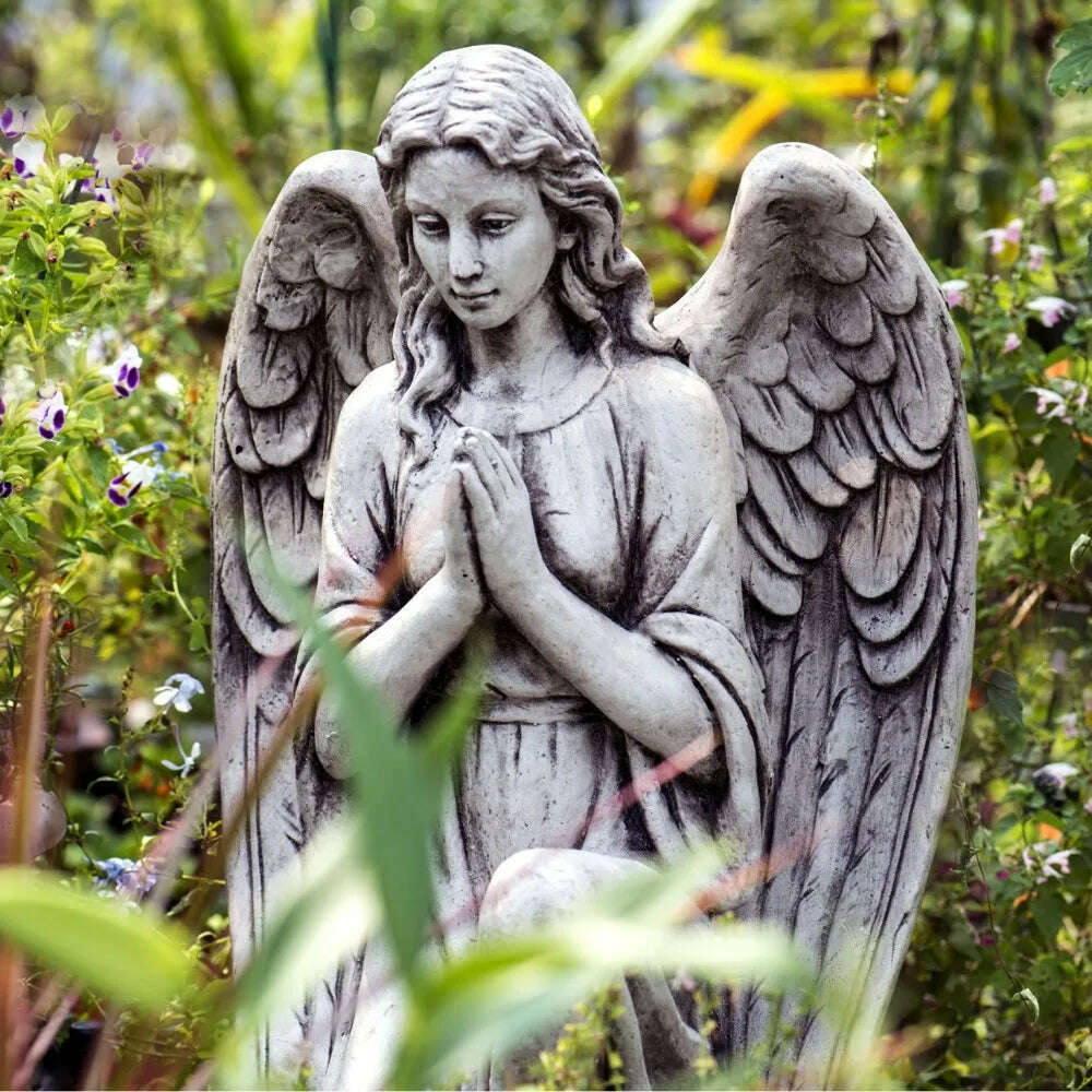 KIMLUD, Garden Outdoor Flooring Angel Resin Ornaments Decor Landscape Groceries Figurines Crafts Courtyard Homestay Sculpture Decoration, KIMLUD Womens Clothes