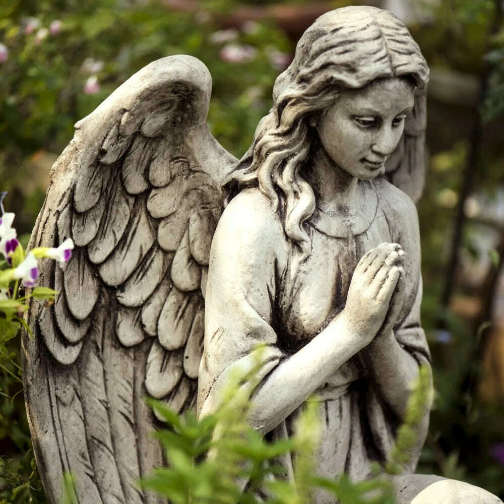 KIMLUD, Garden Outdoor Flooring Angel Resin Ornaments Decor Landscape Groceries Figurines Crafts Courtyard Homestay Sculpture Decoration, KIMLUD Womens Clothes