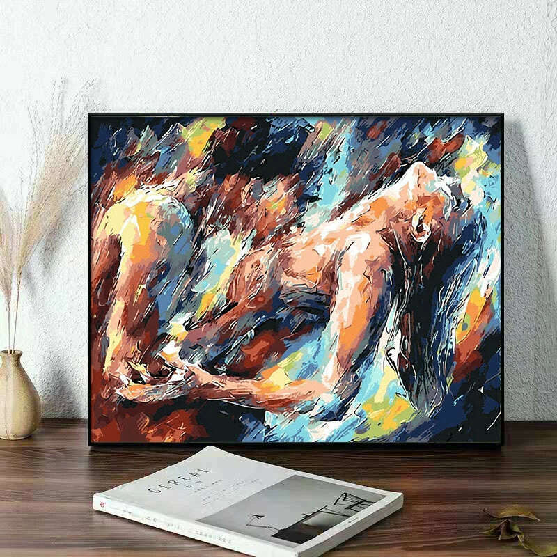 GATYZTORY DIY Painting By Numbers Abstract Figure HandPainted Oil Painting Drawing On Canvas Custom Photo Home Decoration - KIMLUD
