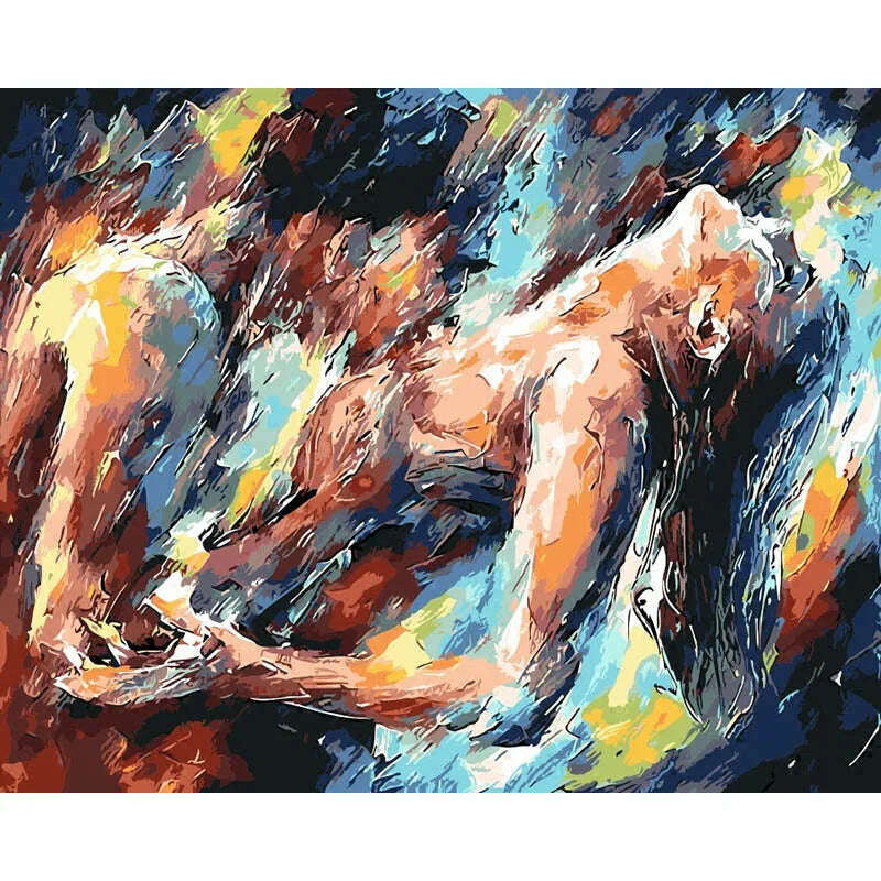 GATYZTORY DIY Painting By Numbers Abstract Figure HandPainted Oil Painting Drawing On Canvas Custom Photo Home Decoration - KIMLUD
