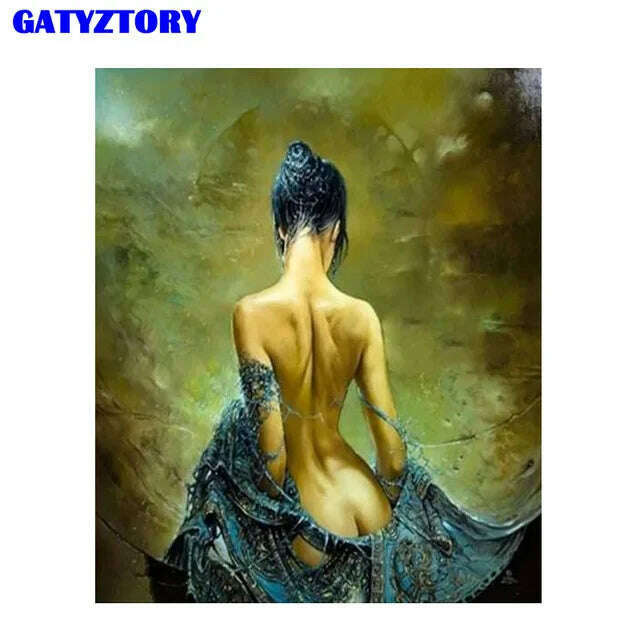 GATYZTORY DIY Painting By Numbers Abstract Figure HandPainted Oil Painting Drawing On Canvas Custom Photo Home Decoration - KIMLUD