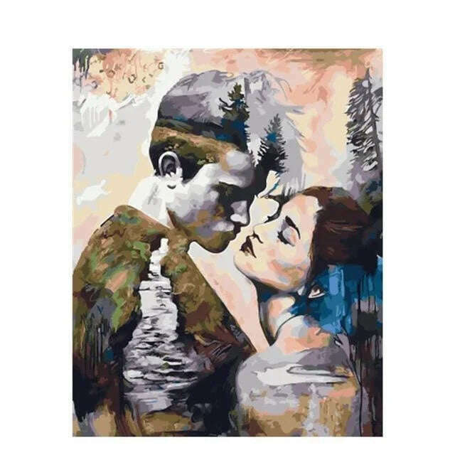 GATYZTORY DIY Painting By Numbers Abstract Figure HandPainted Oil Painting Drawing On Canvas Custom Photo Home Decoration - KIMLUD