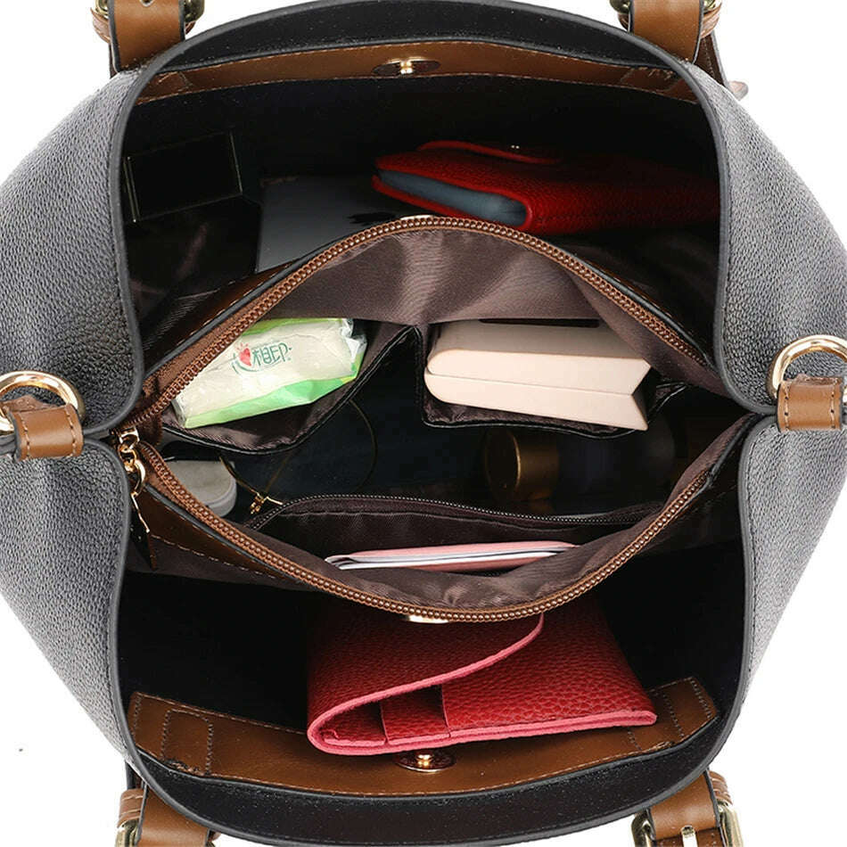 KIMLUD, Genuine Large Capacity Casual Tote Bag Leather Shoulder Crossbody Bags for Women 2022 Simple Female Shopper Bag Designer Handbag, KIMLUD Womens Clothes
