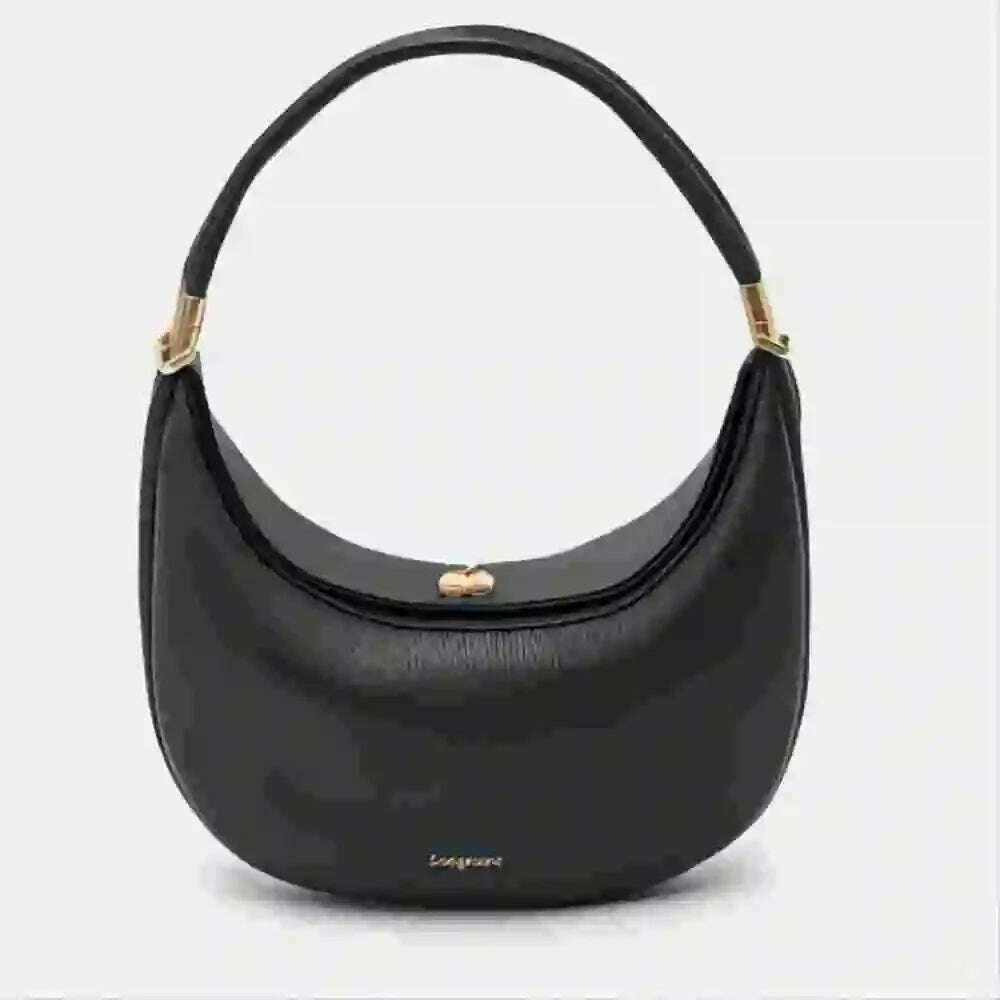 KIMLUD, Genuine leather Elegant Half Moon Underarm Shoulder Brand Designer Womens Bags for Women Ladies Bag Handbags High Quality Luxury, KIMLUD Womens Clothes