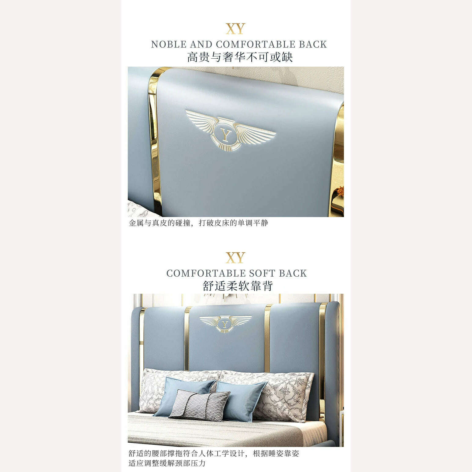 Genuine Leather entry lux bed frame modern Nordic camas ultimate bed кровать двуспальная lit beds سرير muebles de dormitorio ме - KIMLUD
