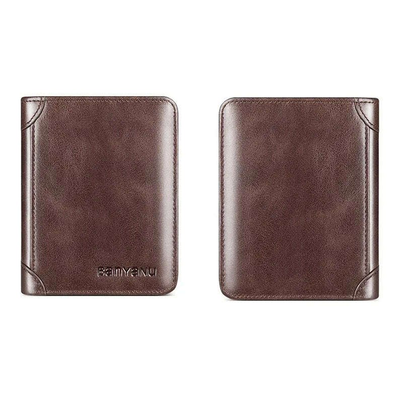 KIMLUD, Genuine Leather Men's Wallet RFID Anti-theft Brush Ultra-thin Top Layer Cowhide Short Genuine Leather Wallet Wholesale, KIMLUD Womens Clothes