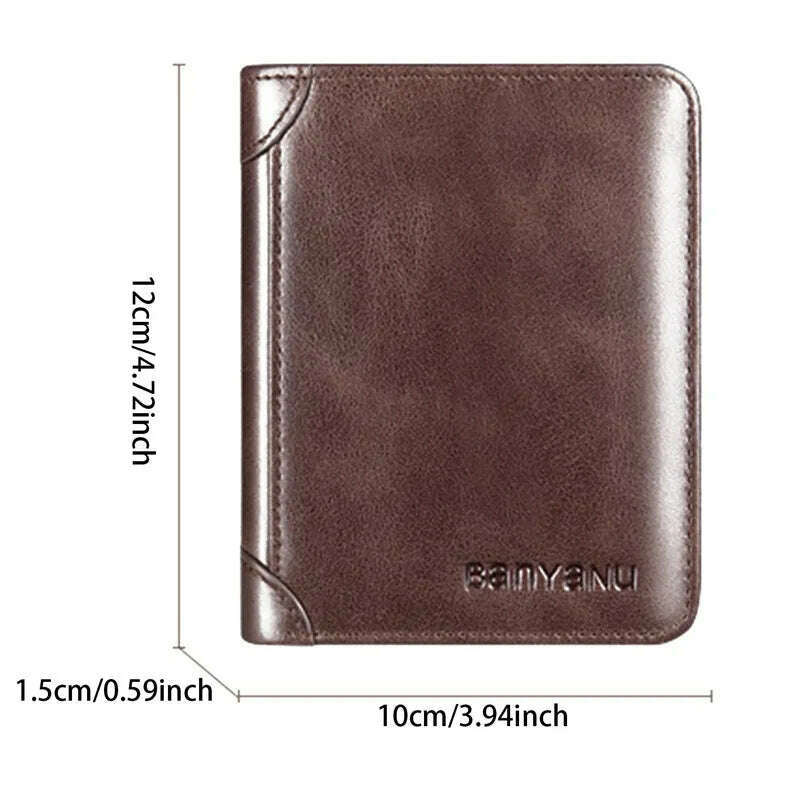 KIMLUD, Genuine Leather Men's Wallet RFID Anti-theft Brush Ultra-thin Top Layer Cowhide Short Genuine Leather Wallet Wholesale, KIMLUD Womens Clothes