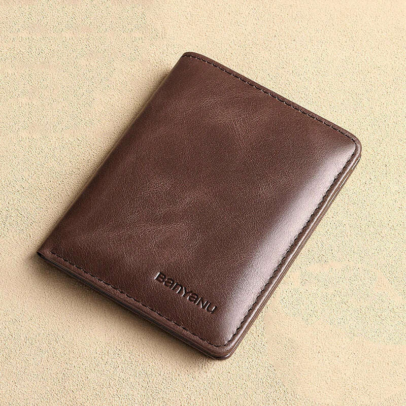 KIMLUD, Genuine Leather Rfid Wallet for Men Slim Vertical Wallets Black Thin Short ID Credit Card Holder Minimalist Men's Blue Money Bag, Vintage Coffee, KIMLUD Womens Clothes