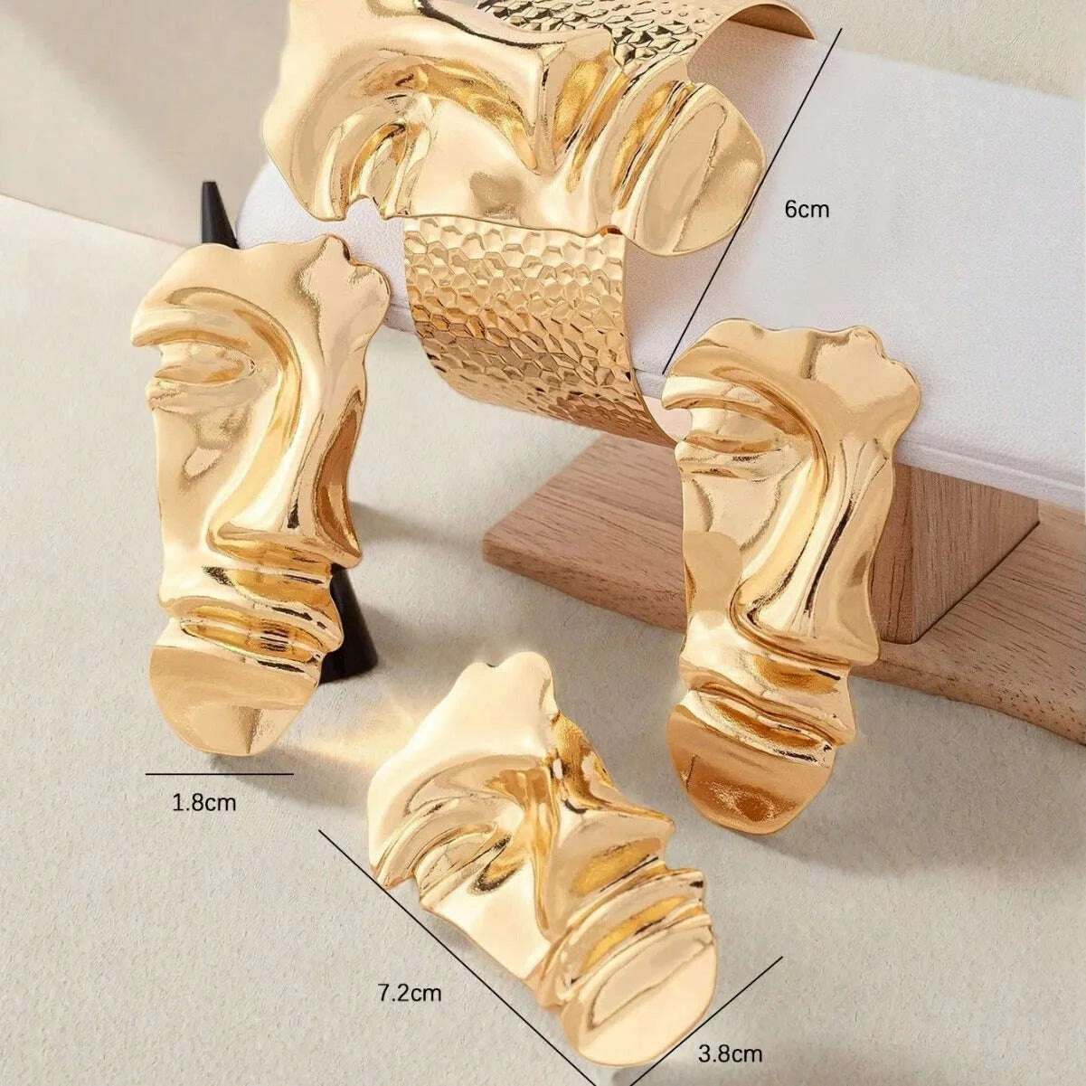 Geometric Earrings Face Geometry Cubic Zirconia Zinc Alloy Silver | KIMLUD