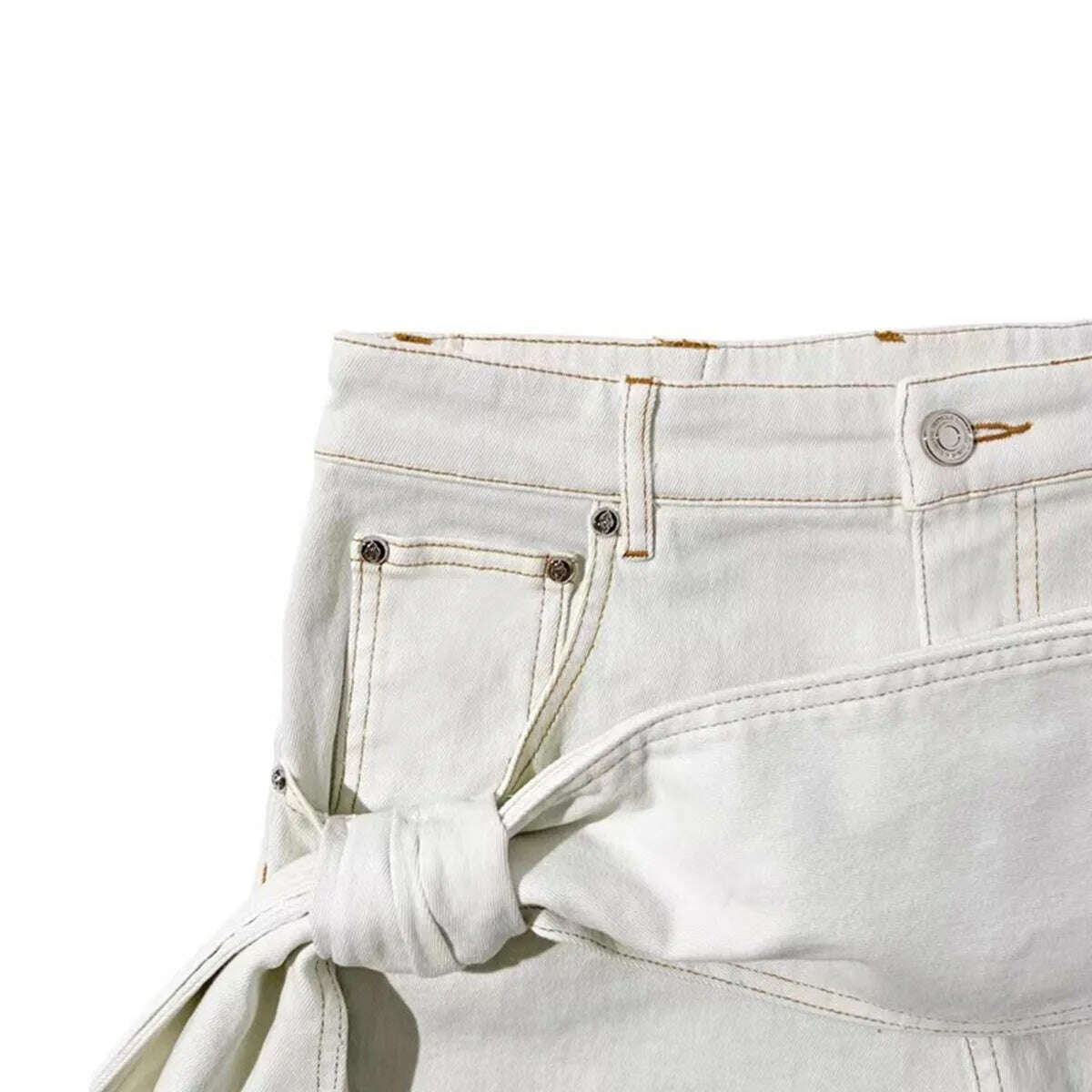 GetSpring Women Denim Pants Sets 2024 Vintage 3D Bow Strapless Backless Sexy Crop Tops Straight Wide Leg Jeans Two Pieces Sets - KIMLUD