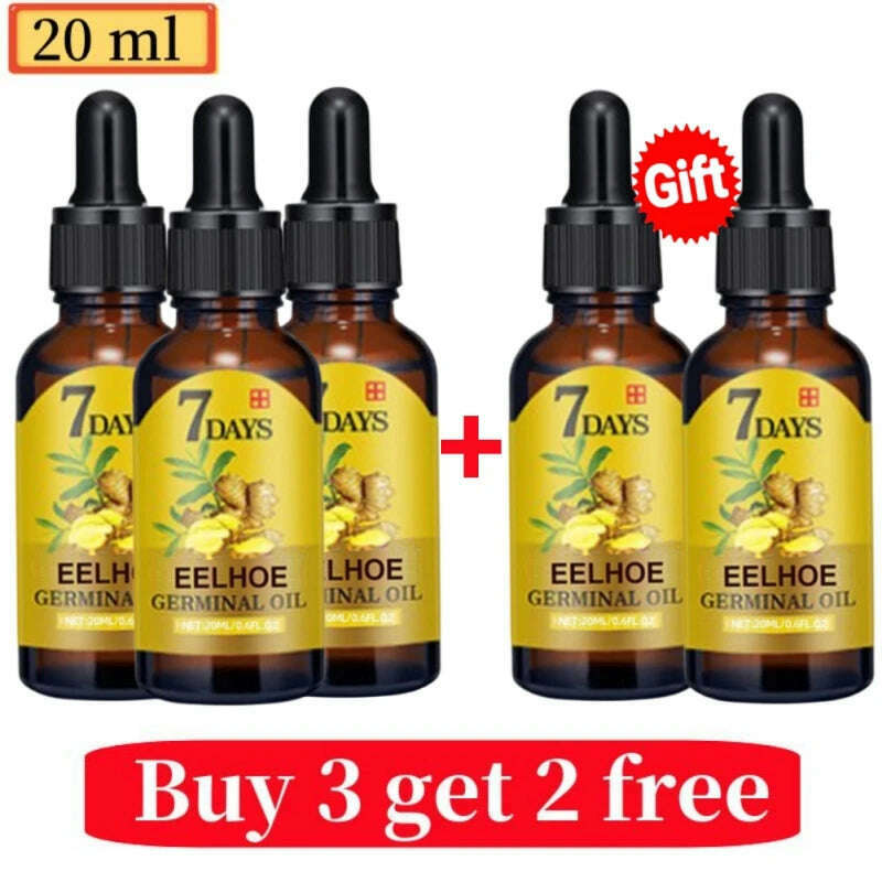 KIMLUD, Ginger Fast Hair Growth Oil Anti Hair Loss Treatment for Man Women Serum Scalp Baldhead Repair Nourish Root Fast Growing Product, 5pcs 20ml, KIMLUD Womens Clothes