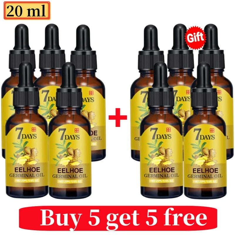 KIMLUD, Ginger Fast Hair Growth Oil Anti Hair Loss Treatment for Man Women Serum Scalp Baldhead Repair Nourish Root Fast Growing Product, 10pcs 20ml, KIMLUD Womens Clothes