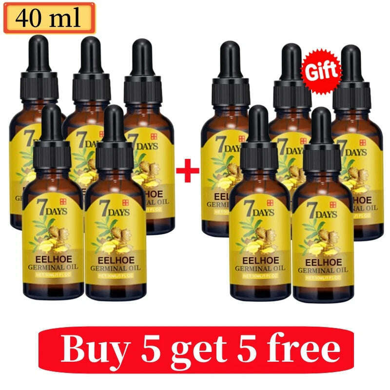 KIMLUD, Ginger Fast Hair Growth Oil Anti Hair Loss Treatment for Man Women Serum Scalp Baldhead Repair Nourish Root Fast Growing Product, 10pcs 40ml, KIMLUD Womens Clothes