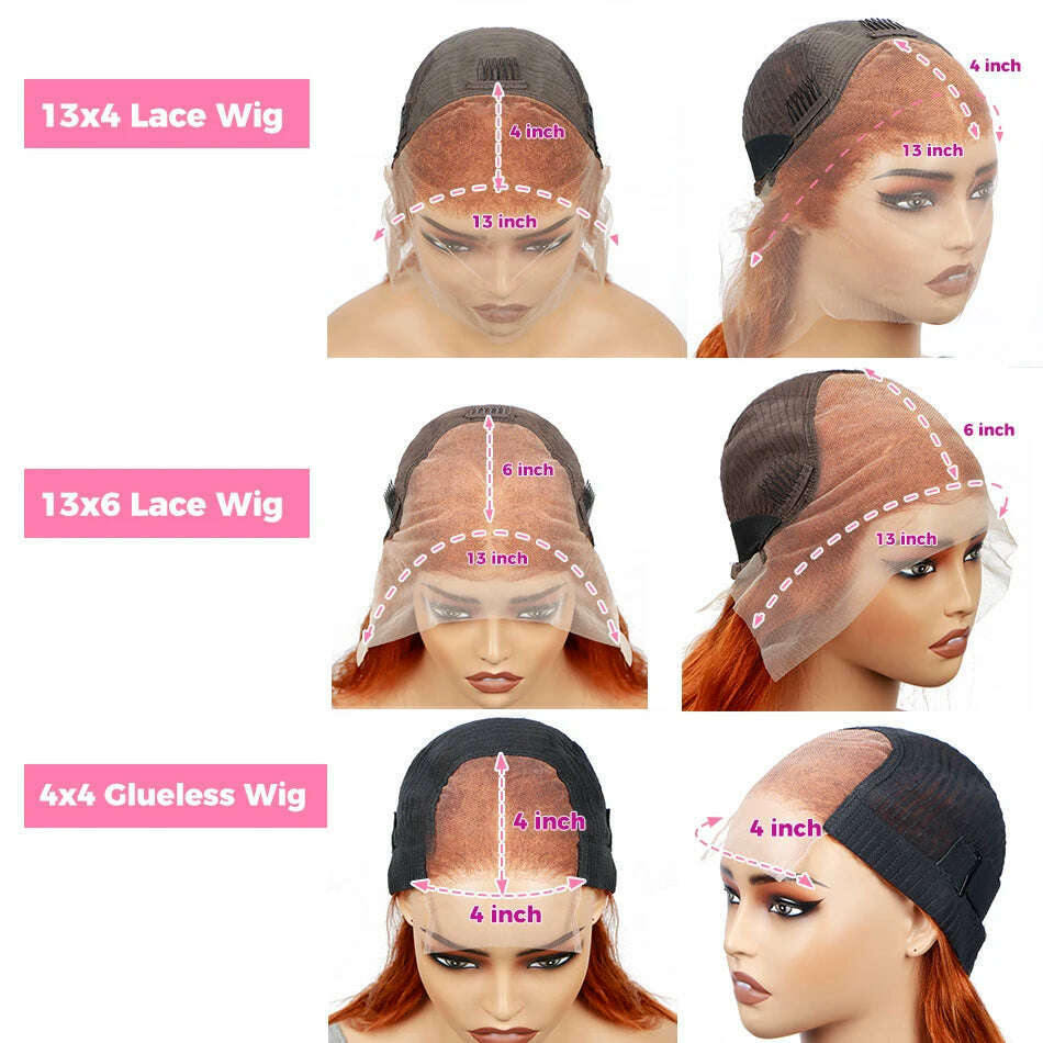 KIMLUD, Ginger Orange Body Wave 13x6 Lace Frontal Wig Human Hair Brazilian Colored HD Transparent 13x4 Lace Front Wigs Pre Plucked, KIMLUD Womens Clothes