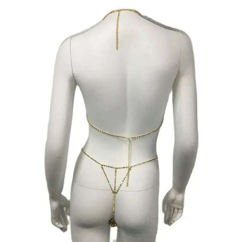 KIMLUD, Glitter Rhinestones Bikini Set Women Swimsuit Bananas Bathing Suit Sexy Swimwear Beach Thong Bananhot Biquini 2 Pcs Outfit, KIMLUD Womens Clothes