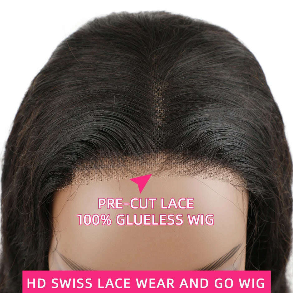 KIMLUD, Glueless Human Hair Wigs Deep Wave Lace Frontal Wigs For Women 180% Quick Easy Install Glueless Wigs 4x4 Lace Wear And Go Wig, KIMLUD Womens Clothes