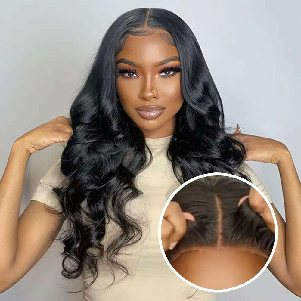KIMLUD, Glueless Prelucked Body Wave Brazilian Human Hair Wigs 5x5 Closure HD Transparent Upgrade Pre cut  Lace Long Human Hair Wigs, 5x5 Glueless Wig / CHINA / 22INCHES | 150%, KIMLUD APPAREL - Womens Clothes