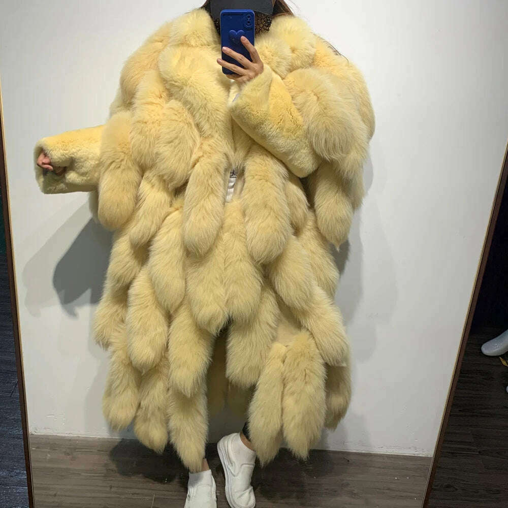 KIMLUD, GO BALLISTIC YA Fur Jacket Ladies Winter New Natural Fur Shawl Real Fur Scarf, KIMLUD Women's Clothes
