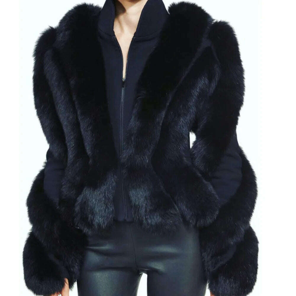 KIMLUD, GO BALLISTIC YA Real Fur Jacket Female Fox Fur Coat Women Winter Warm Fur Cloth, KIMLUD Women's Clothes