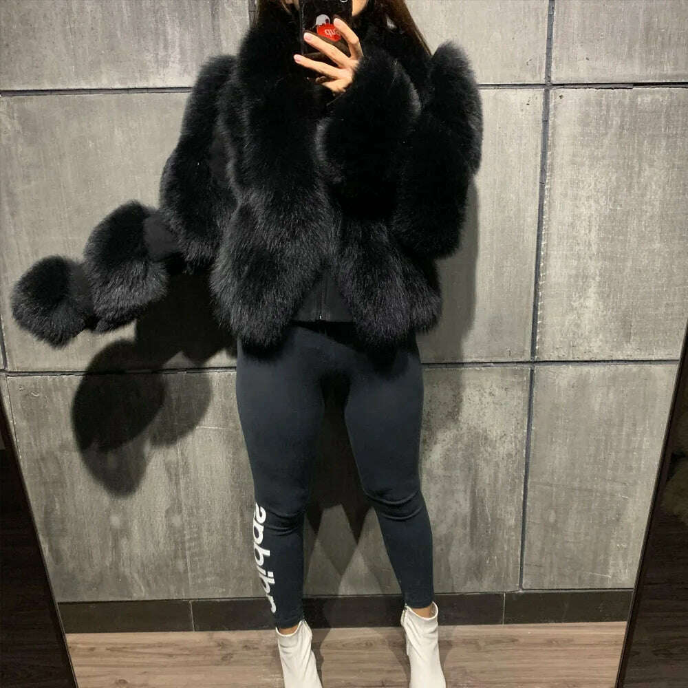 KIMLUD, GO BALLISTIC YA Real Fur Jacket Female Fox Fur Coat Women Winter Warm Fur Cloth, KIMLUD Womens Clothes