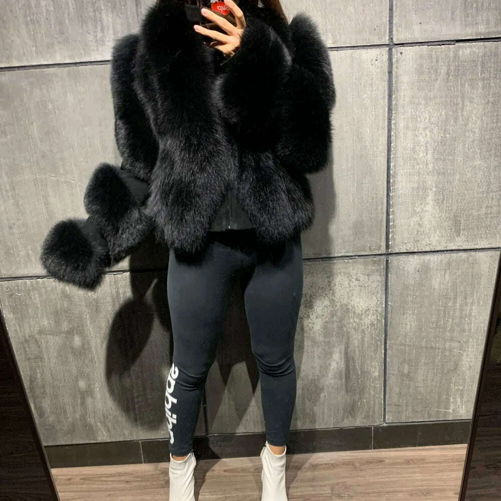 KIMLUD, GO BALLISTIC YA Real Fur Jacket Female Fox Fur Coat Women Winter Warm Fur Cloth, as show / L, KIMLUD Womens Clothes