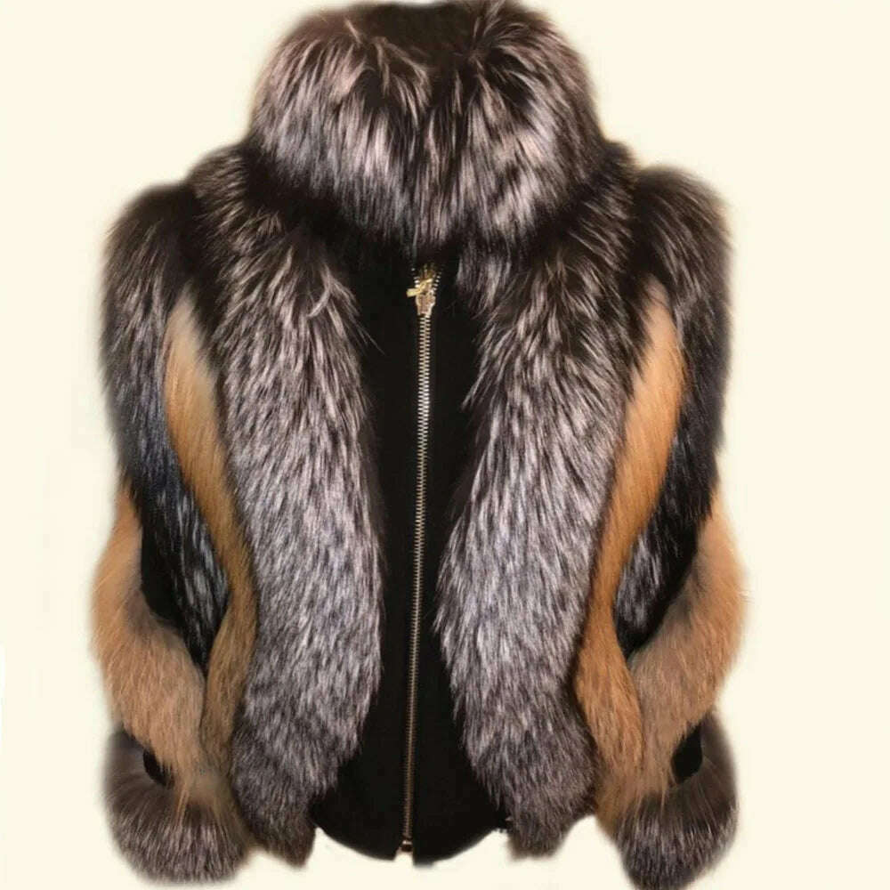 KIMLUD, GO BALLISTIC YA Real Fur Jacket Female Fox Fur Coat Women Winter Warm Fur Cloth, KIMLUD Womens Clothes