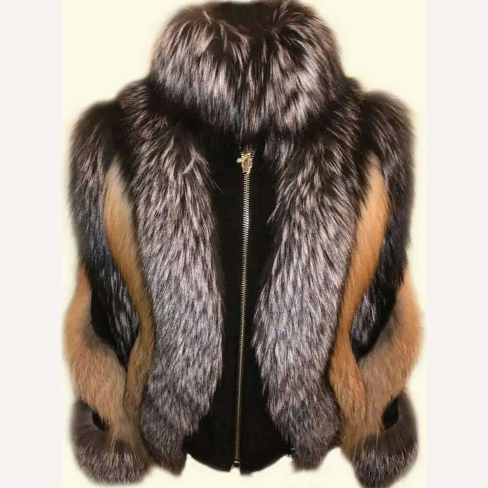 KIMLUD, GO BALLISTIC YA Real Fur Jacket Female Fox Fur Coat Women Winter Warm Fur Cloth, as show 1 / M, KIMLUD APPAREL - Womens Clothes
