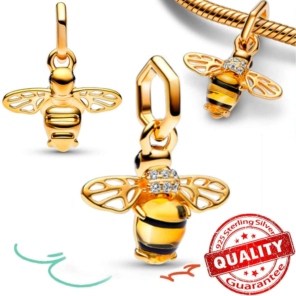 KIMLUD, Gorgeous 14K Gold Graduation Cap Star Daisy Family Tree Yin & Yan Dangle Charm Fit Pandora Bracelet 925 Sterling Silver Jewelry, FCC256, KIMLUD APPAREL - Womens Clothes