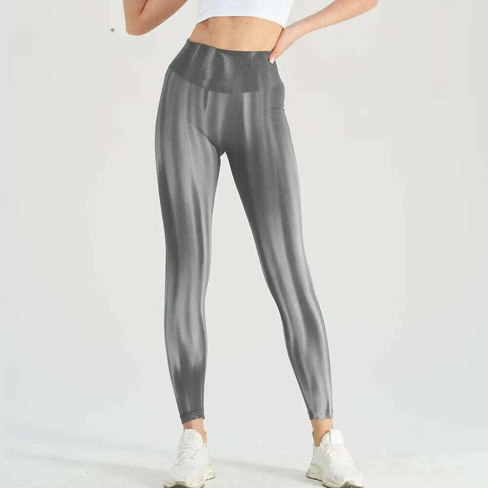 KIMLUD, Gradient High Waist Sexy Gym Leggings Women Run Athletic Skinny Stretch Sports Tights Woman Beautiful Running Pants, grey / S, KIMLUD Womens Clothes