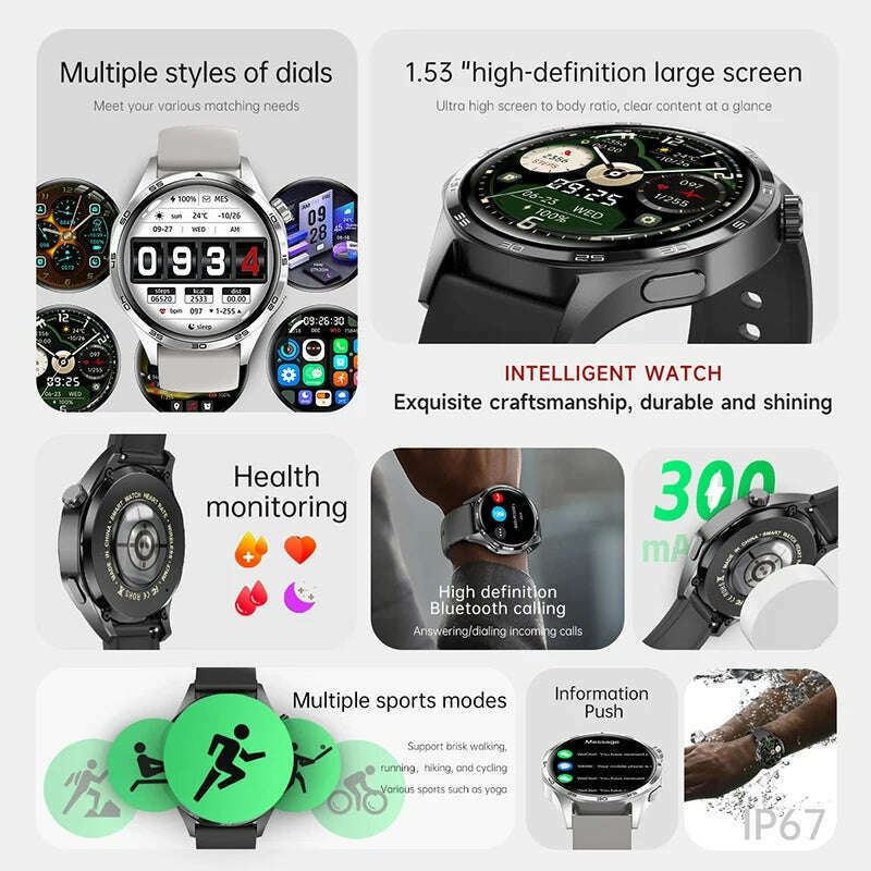 KIMLUD, GT5 PRO Smart Watch Men Watch 5 Pro AMOLED HD Screen Bluetooth Call GPS Trajectory NFC Heart Rate Compass SmartWatches 2025 New, KIMLUD Womens Clothes
