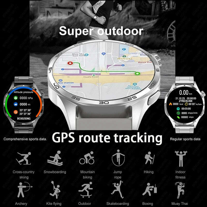KIMLUD, GT5 PRO Smart Watch Men Watch 5 Pro AMOLED HD Screen Bluetooth Call GPS Trajectory NFC Heart Rate Compass SmartWatches 2025 New, KIMLUD Womens Clothes