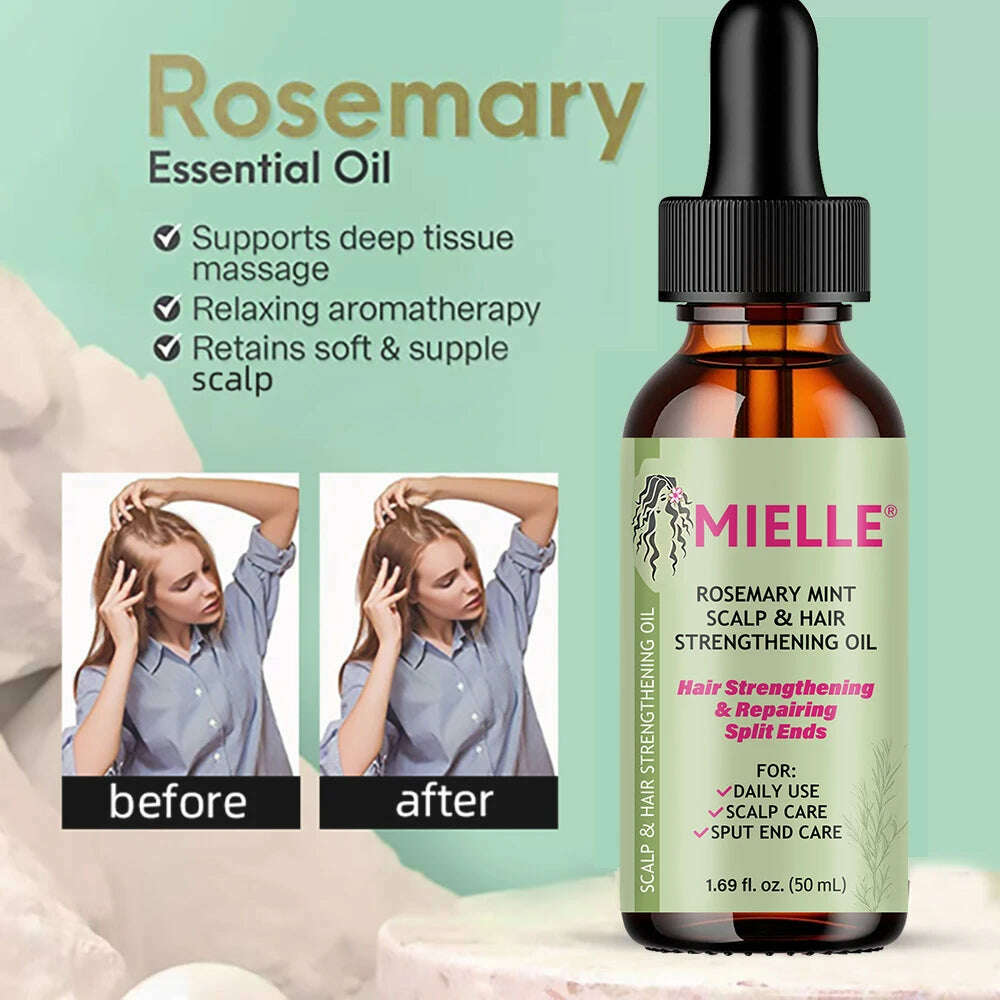 KIMLUD, Hair Growth Essential Oil Rosemary Mint Hair Strengthening Oil Nourishing Treatment for Split Ends and Dry Mielle Organics Hair, KIMLUD Women's Clothes