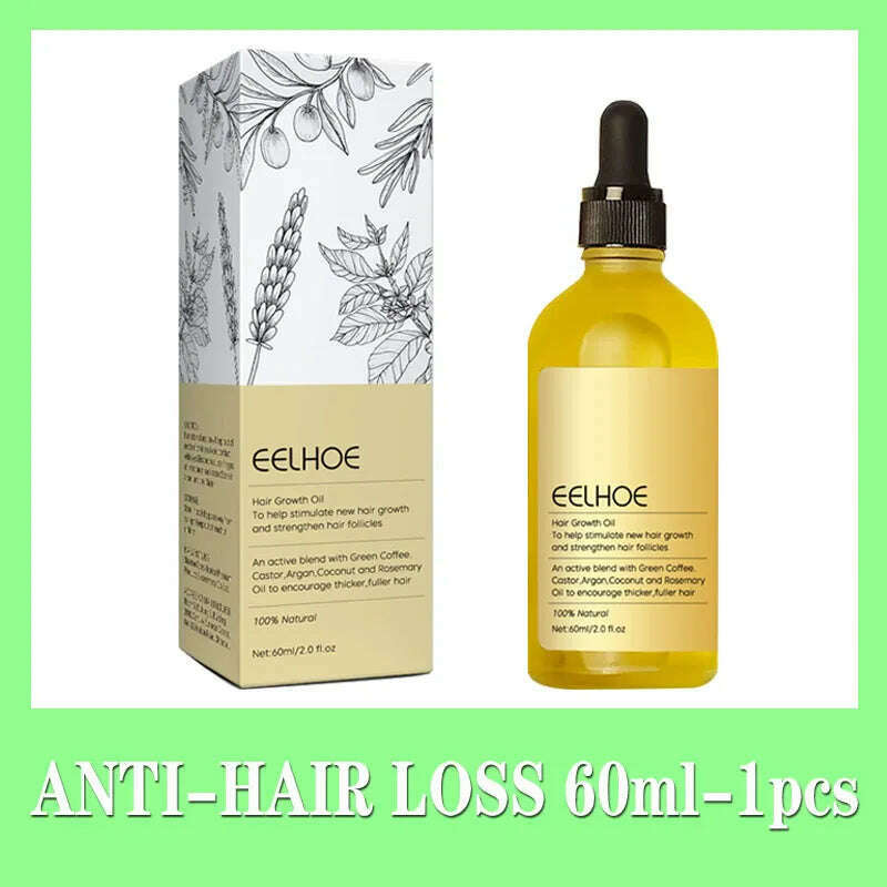 KIMLUD, Hair Growth Products Prevent Hair Loss Essential Oil Fast Growing Anti-Drying Scalp Treatment Repair Beauty Health for Men Women, 60ml-1pcs, KIMLUD Women's Clothes