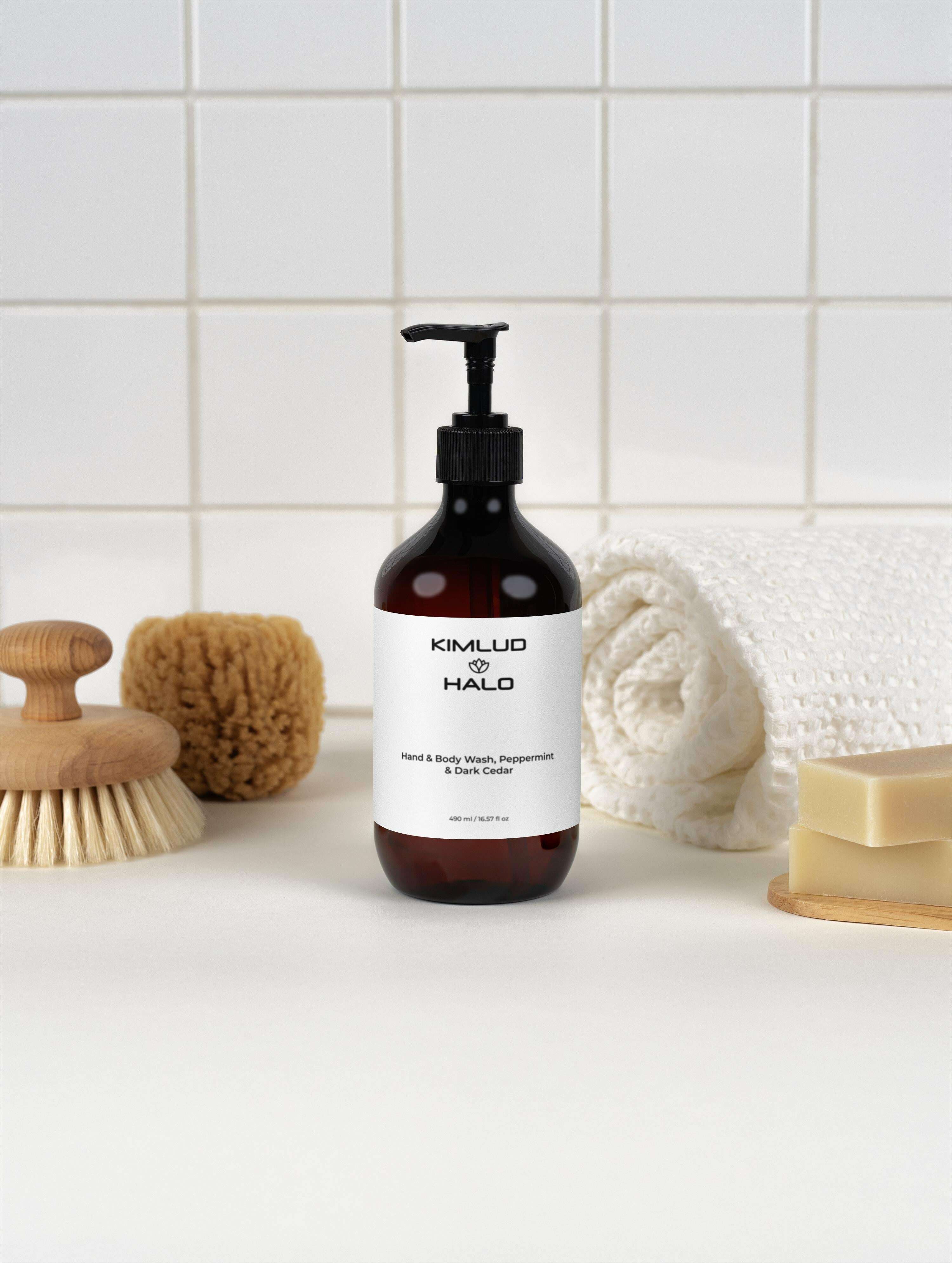 Hand & Body Wash, Peppermint & Dark Cedar