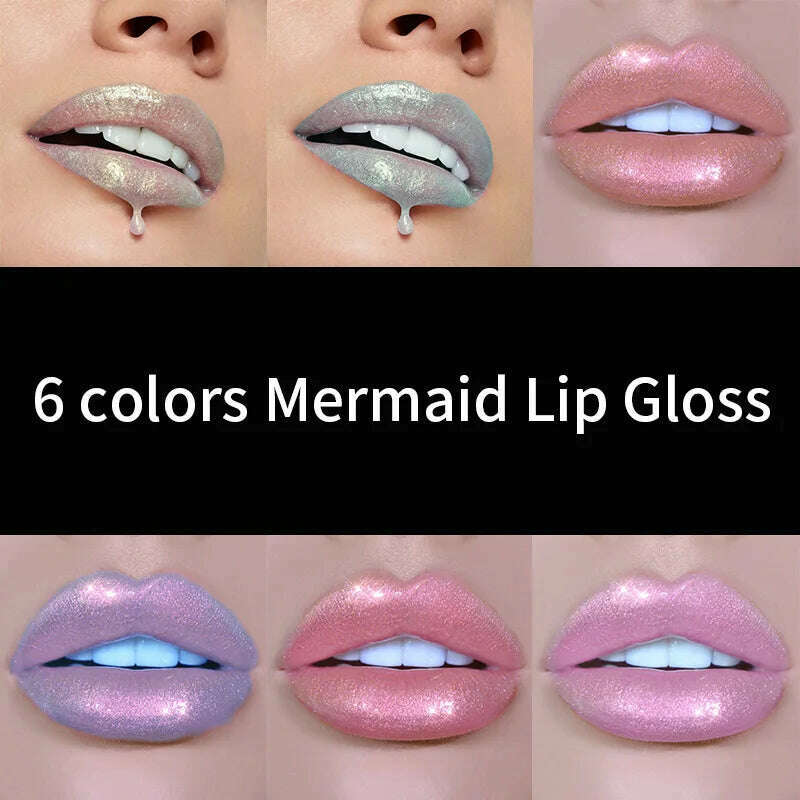 KIMLUD, Handaiyan Lip Gloss Longlasting Glitter Lip Glaze Lipstick Liquid Waterproof Moisturize Luminous Shimmer Shiny Lipgloss Makeup, KIMLUD Women's Clothes
