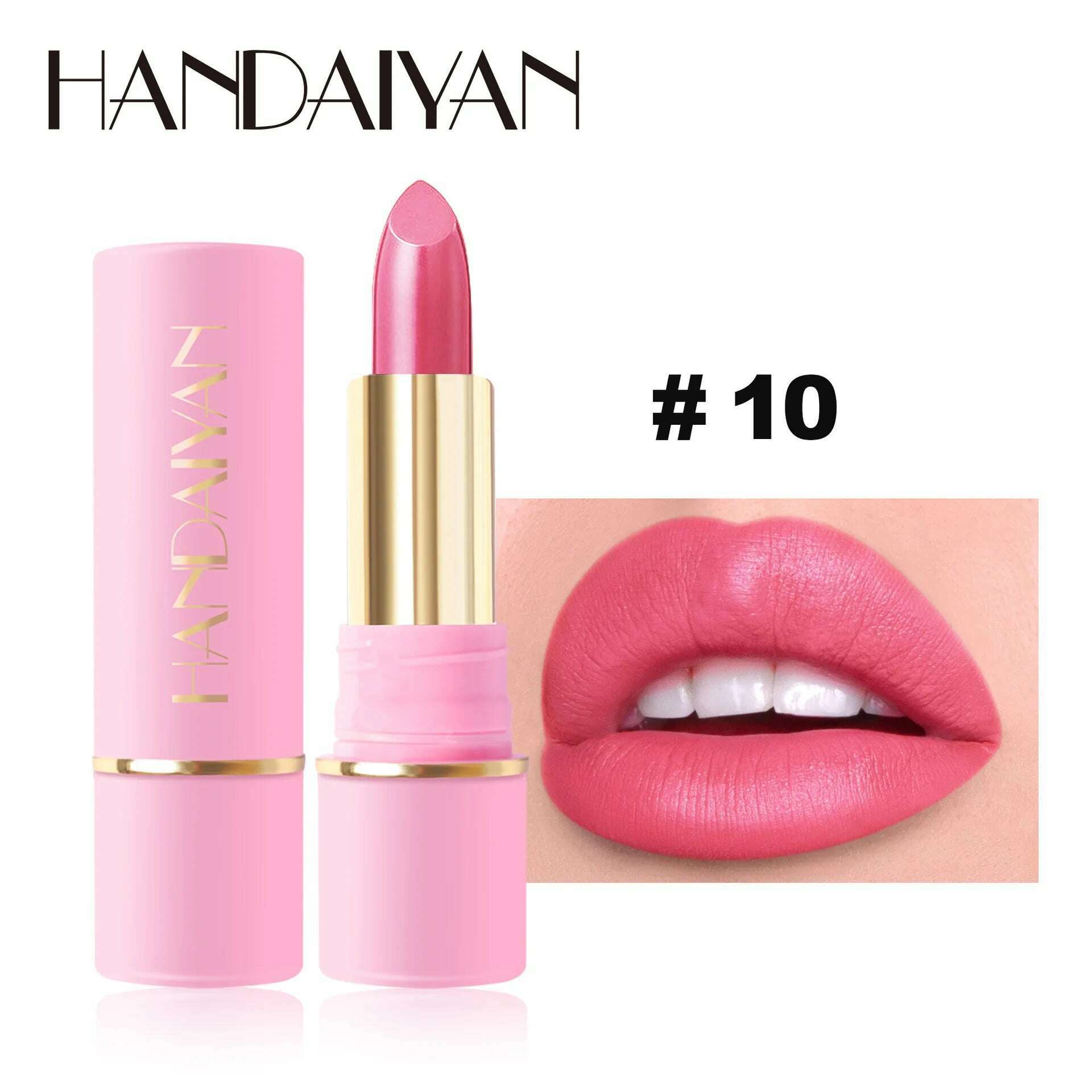 KIMLUD, Handaiyan Matte Waterproof Velvet Pink Nude Lipstick Sexy Red Brown Pigments Long Lasting Lip Stick Makeup woman, 10, KIMLUD Women's Clothes
