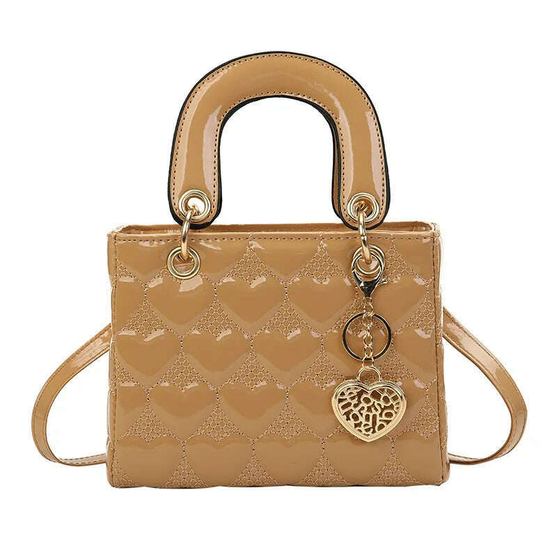 KIMLUD, Handbag 2021 Women Brand Luxury Totes High Quality Fashion Classic Quilted Square Handle Bag Women Crossbody Shoulder Bags, Khaki handbag / 20x16x9, KIMLUD APPAREL - Womens Clothes