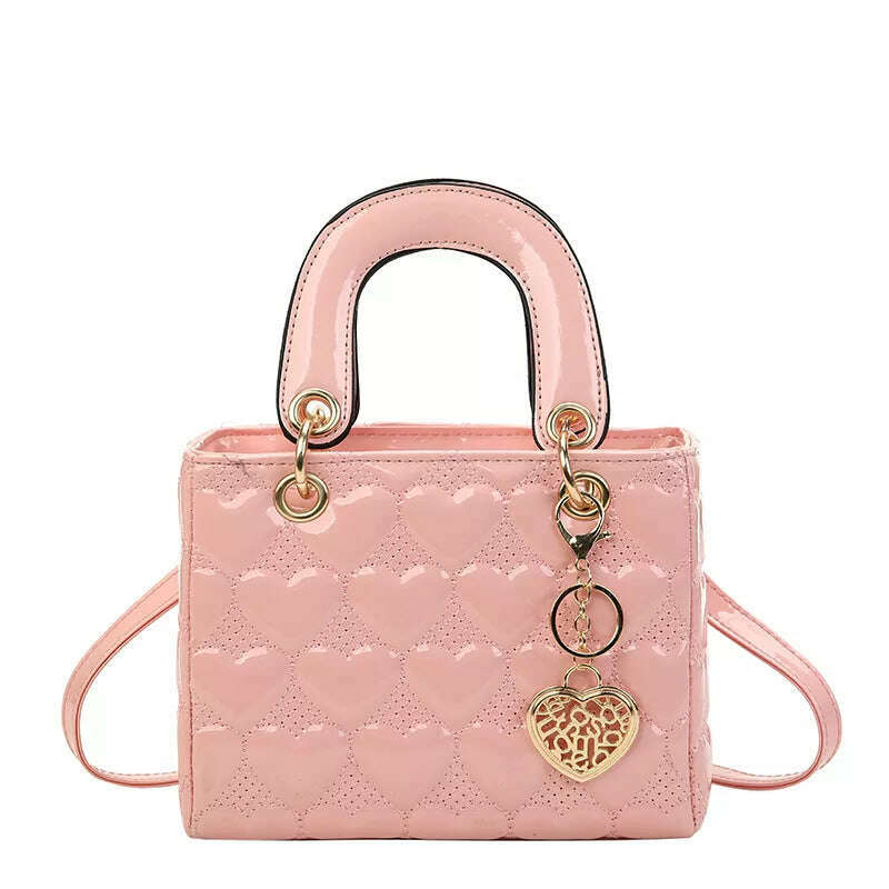 KIMLUD, Handbag 2021 Women Brand Luxury Totes High Quality Fashion Classic Quilted Square Handle Bag Women Crossbody Shoulder Bags, Pink handbag / 20x16x9, KIMLUD APPAREL - Womens Clothes