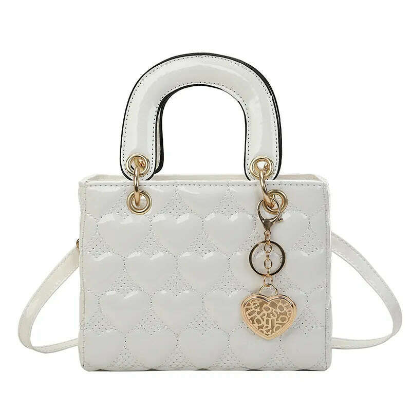 KIMLUD, Handbag 2021 Women Brand Luxury Totes High Quality Fashion Classic Quilted Square Handle Bag Women Crossbody Shoulder Bags, White handbag / 20x16x9, KIMLUD APPAREL - Womens Clothes